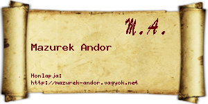 Mazurek Andor névjegykártya